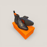 Bergamo - Marmo Grigio Croco Leather - Size 41