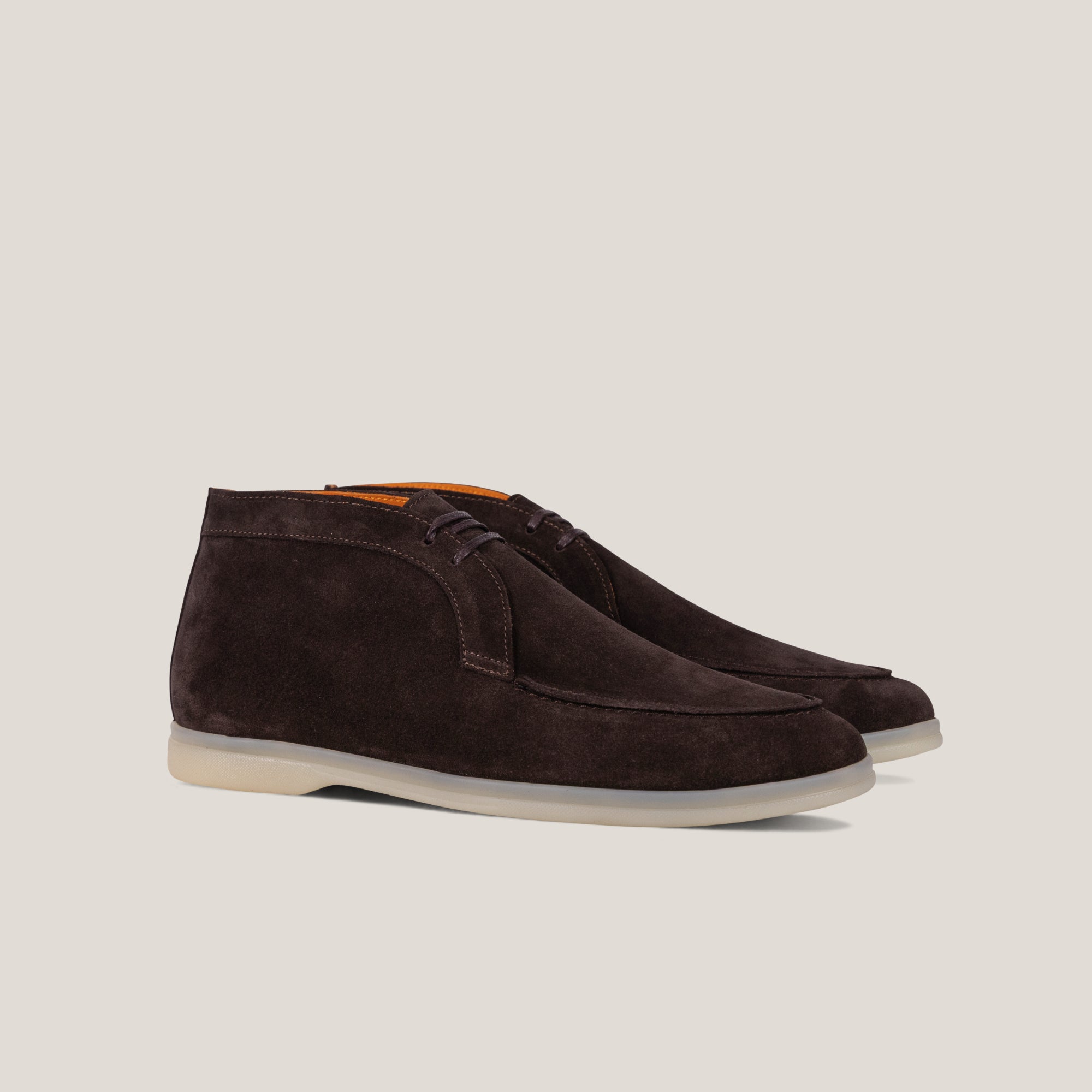 Lecco - Dark Brown Suede with Beige - Chukkas