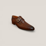 NY24 - Chocolate brown croco edge patina - Size 46