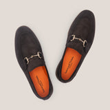 Veneto - Dark Brown Suede - Horse bit loafer
