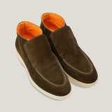 Andora - Camouflage Green Suede - Loafer Boots