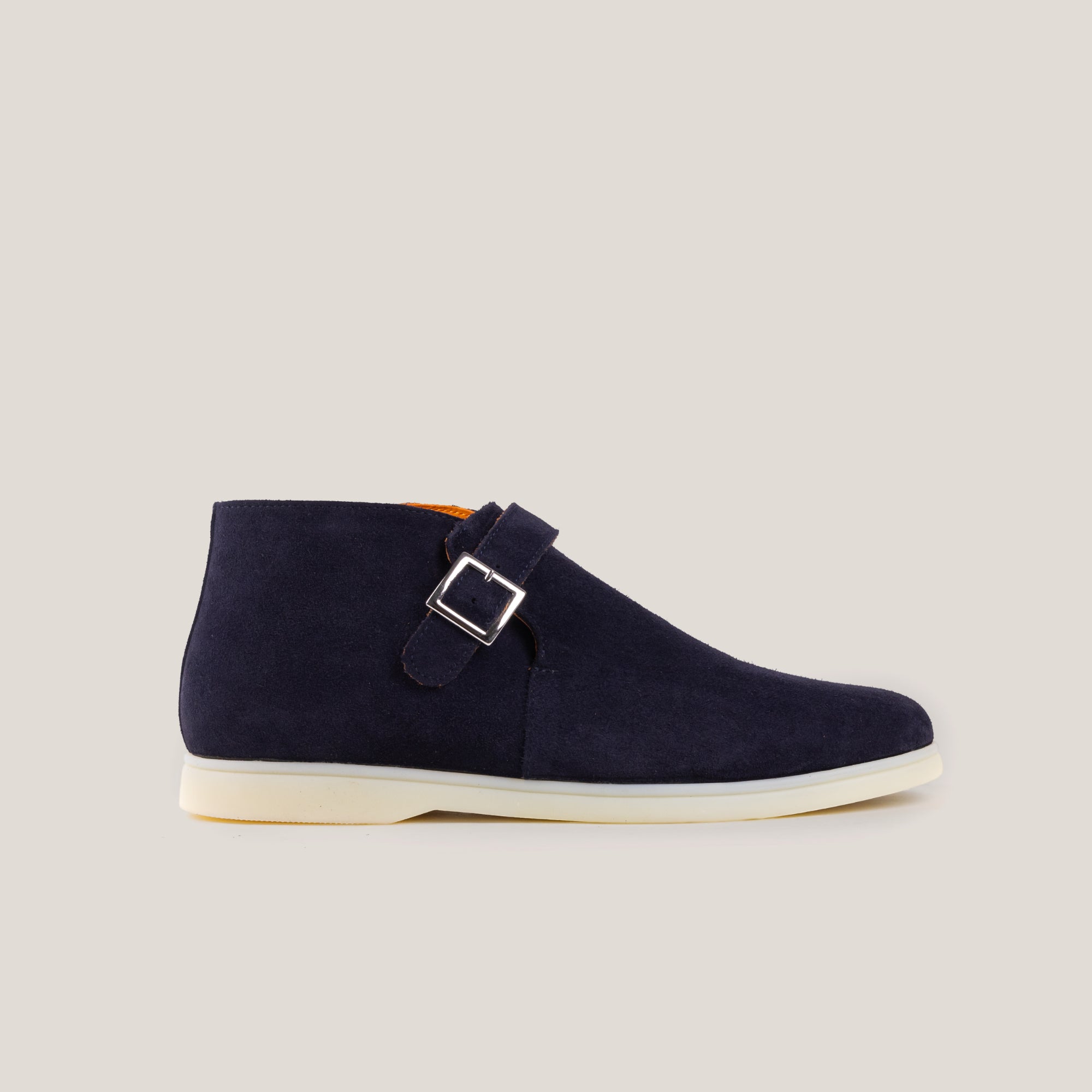 Biella - Navy Blue Suede - Monk Strap Boots
