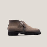 Biella - Taupe Grey Suede - Monk Strap Boots