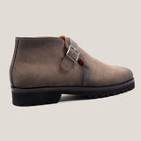 Biella - Taupe Grey Suede - Monk Strap Boots