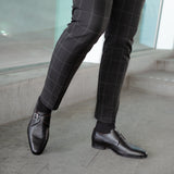 NY24 - Black Leather - Single Monk Shoes