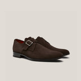 NY24 - Dark Brown Suede - Single Monk Shoes