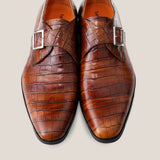 NY24 - (1661) Cognac Brown Croco - Monkstrap