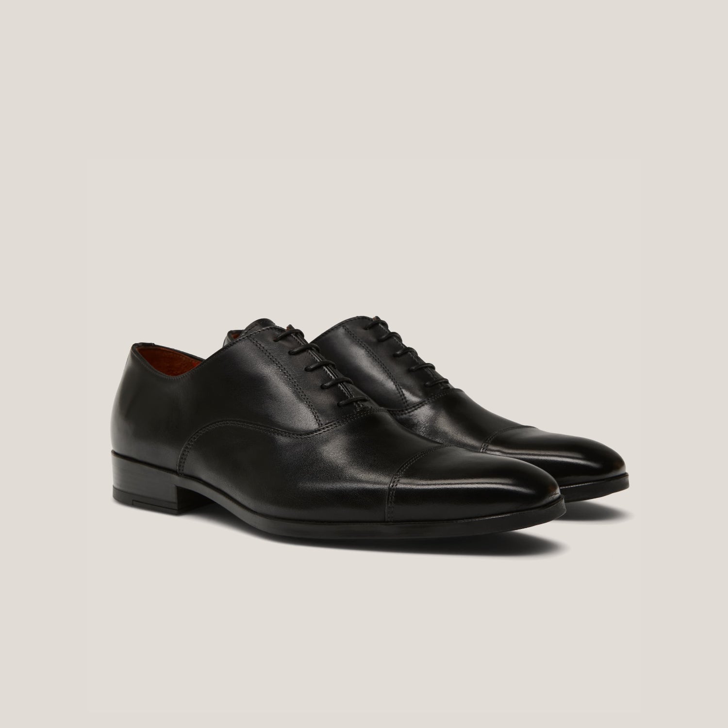 Oxford24 - Black Leather - Cap Toe Oxfords