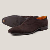 Oxford24 - Dark Brown Suede - Cap Toe Oxfords