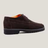 Pescia - Dark Brown Suede - Lace up Loafers