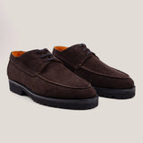 Pescia - Dark Brown Suede - Lace up Loafers