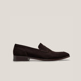 Porto - Dark Brown Suede - Penny Loafers